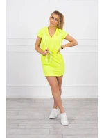 Šaty s kapucňou žlté neónové