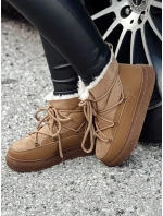 Dámske zateplené snehové topánky LUXSNUG camel FashionStreet ZY0570 Dámske zateplené snehové topánky LUXSNUG camel FashionStreet ZY0570