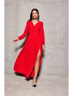 Dlhé šaty SUK0420 188244 červené - Roco Fashion