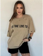 Dámske tričko s potlačou BONGANIR beige FashionStreet RY2635