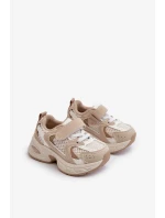 Detská športová obuv na suchý zips, Beige Rulagia