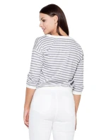Dámska blúzka K204 sivá/biela - Katrus