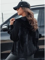 Dámska krátka alpaková bunda KATHERINE s kapucňou čierna FashionStreet NY0672
