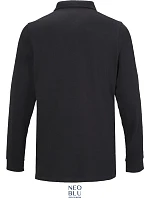 NEOBLU Owen LSL Men Pánske polo s dlhým rukávom z hrubého piqué 24.4396 deep black