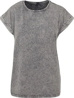 Build your Brand BY 053 Dámske tričko „Acid Wash“ 56.0053 šedá čierna