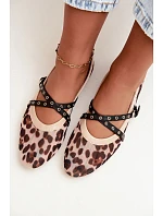 Sieťované balerínky s remienkami, leopardí vzor, Orley Sieťované balerínky s remienkami, leopardí vzor, Orley