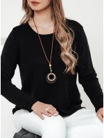 Dámska blúzka LUCERIA s príveskom čierna FashionStreet RY2674 Dámska blúzka LUCERIA s príveskom čierna FashionStreet RY2674