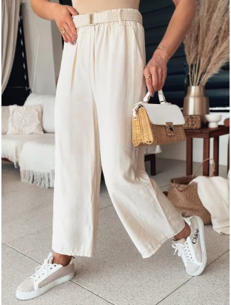 Dámske zvonové nohavice CHIMAS ecru FashionStreet UY2109 Dámske zvonové nohavice CHIMAS ecru FashionStreet UY2109