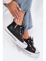 Dámske kožené vysoké tenisky GOE RR2N4101 Black Dámske kožené vysoké tenisky GOE RR2N4101 Black
