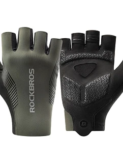 Cyklistické rukavice Rockbros jar/leto/podzim, krátke prsty, veľkosť: M - zelené