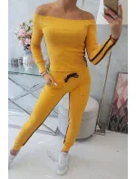 Súprava s dvojitými pruhmi horčicová + čierna