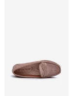 Dámske mokasíny z organického semišu Dark Beige Nestalia