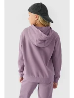 Dziewczęca Nierozpinana Bluza Z Kapturem Gładka Fioletowa 4F 4FJWMM00TSWSF1316-51S Dziewczęca Nierozpinana Bluza Z Kapturem Gładka Fioletowa 4F 4FJWMM00TSWSF1316-51S