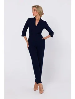 M751 Kombinéza so šálovým golierom - tmavo modrá