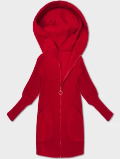 Červená bunda s kapucňou z alpaky (19905.1)