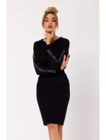 M728 Priliehavá sukňa s vreckami - čierna