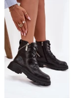 Dámska zateplená kožená pracovná obuv Big Star SS274452 black - BigStar Dámska zateplená kožená pracovná obuv Big Star SS274452 black - BigStar