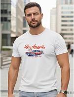 Pánske bavlnené tričko s potlačou Los Angeles white NX0055R Pánske bavlnené tričko s potlačou Los Angeles white NX0055R
