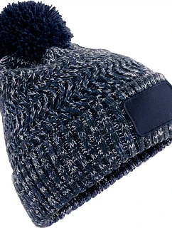 Beechfield B 331 Pletená čiapka s bambulou „Ramble Patch“ 53.0331 steel blue twist
