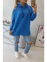 Zateplená mikina s nevädzovo modrými patentkami