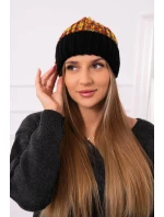 Dámska čiapka Iris K348 black+mustard