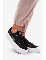 Dámske textilné tenisky na platforme Lee Cooper LCW-25-31-3431L black Dámske textilné tenisky na platforme Lee Cooper LCW-25-31-3431L black