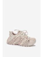 Sneakersy Buty Sportowe Damskie Beżowe Tonelli