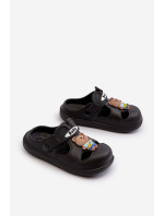 Detské penové papuče s ozdobou, čierna opleia