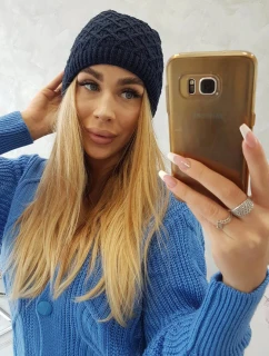 Fleecová čiapka K204 tmavomodrá - Oliwier