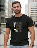 Pánske bavlnené tričko s potlačou revolution black FashionStreet NX0143R Pánske bavlnené tričko s potlačou revolution black FashionStreet NX0143R