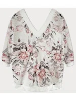 Dámska kvetinová blúzka vo fuchsiovej farbe (10616)