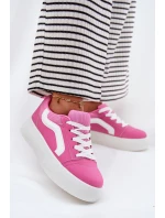 Sneakersy Damskie Na Platformie Fuksja Tellnira
