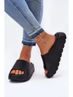 Piankowe Klapki Damskie Na Platformie Czarne Xalvania