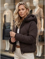 Dámska zimná prešívaná bunda s kapucňou, hnedá, FashionStreet TY6080 Dámska zimná prešívaná bunda s kapucňou, hnedá, FashionStreet TY6080