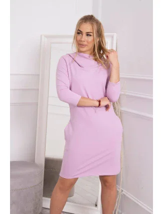 Šaty s kapucňou a vreckami fialové
