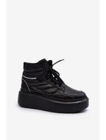 Zazoo 3392/X Dámska kožená športová obuv na platforme Black