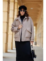 Dámska bunda KUR0027 hnedá - Roco Fashion