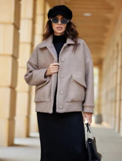 Dámska bunda KUR0027 hnedá - Roco Fashion