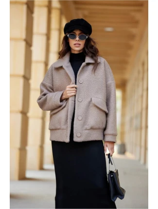 Dámska bunda KUR0027 hnedá - Roco Fashion