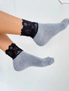 Dámske ponožky 1061 Grey with black - Milena