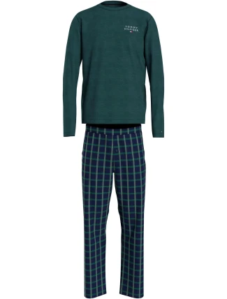 Pánske pyžamo UM0UM03130 0WP zelené káro - Tommy Hilfiger Pánske pyžamo UM0UM03130 0WP zelené káro - Tommy Hilfiger