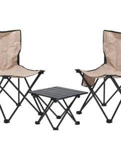 CESTOVNÝ SKLADACÍ SET 3 V 1 STÔL A 2 STOLIČKY REDCLIFFS BEIGE