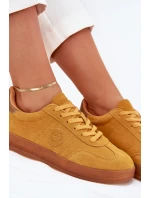 Zamszowe Sneakersy Damskie Big Star RR274846 HI-POLY SYSTEM Żółte