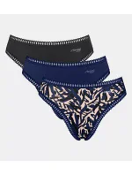 Dámske nohavičky GO Crush High leg C3P - BLUE - modré M008 - SLOGGI Dámske nohavičky GO Crush High leg C3P - BLUE - modré M008 - SLOGGI