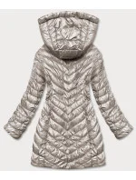 Béžovo-tmavo žltá obojstranná dámska prešívaná bunda (M20-7636-62+75)