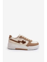 Sneakersy Damskie Na Platformie Beżowe Zeparine