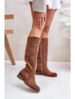 Dámske semišové čižmy do polovice lýtok na zips Lewski 3616 Brown Dámske semišové čižmy do polovice lýtok na zips Lewski 3616 Brown