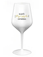NAJLEPŠIA ROVNOSŤ PSYCHO KAMPANE - biely nerozbitný pohár na víno 470 ml