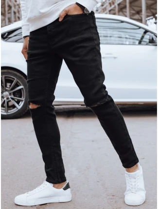 Pánske čierne džínsové nohavice FashionStreet UX4262