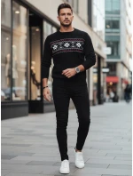 Pánsky čierny sveter FashionStreet WX2276